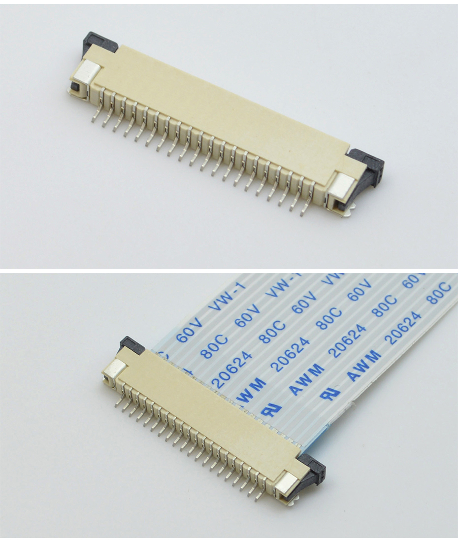 源頭廠家 扁平插座連接器FFC接插件1.0間距4P-32P 上接抽屜式插座,宏利