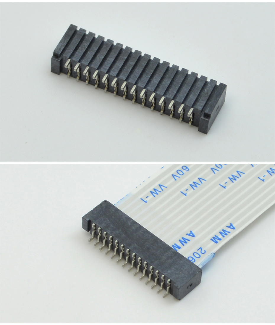 1.0MM間距 12p臥式貼片超薄FPC連接器 FFC軟排線插座雙面接觸H2.0,宏利