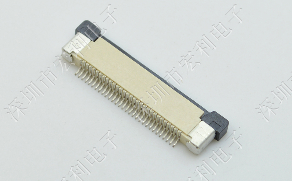 ffc/fpc排線座26pin抽屜式上接觸0.5間距 H2.0厚PCB板貼片插座