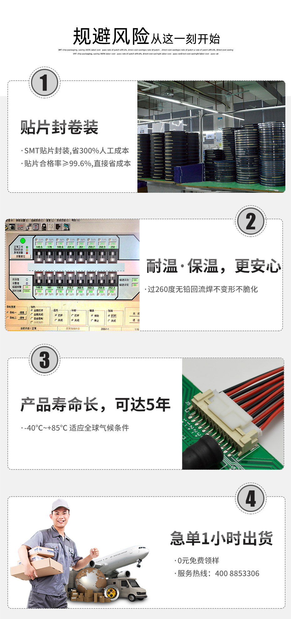 TJC3 XH2.5-5P臥貼針座PCB板SMT插座 連接器2.5mm-5P表面貼片座,宏利